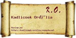 Kadlicsek Orália névjegykártya